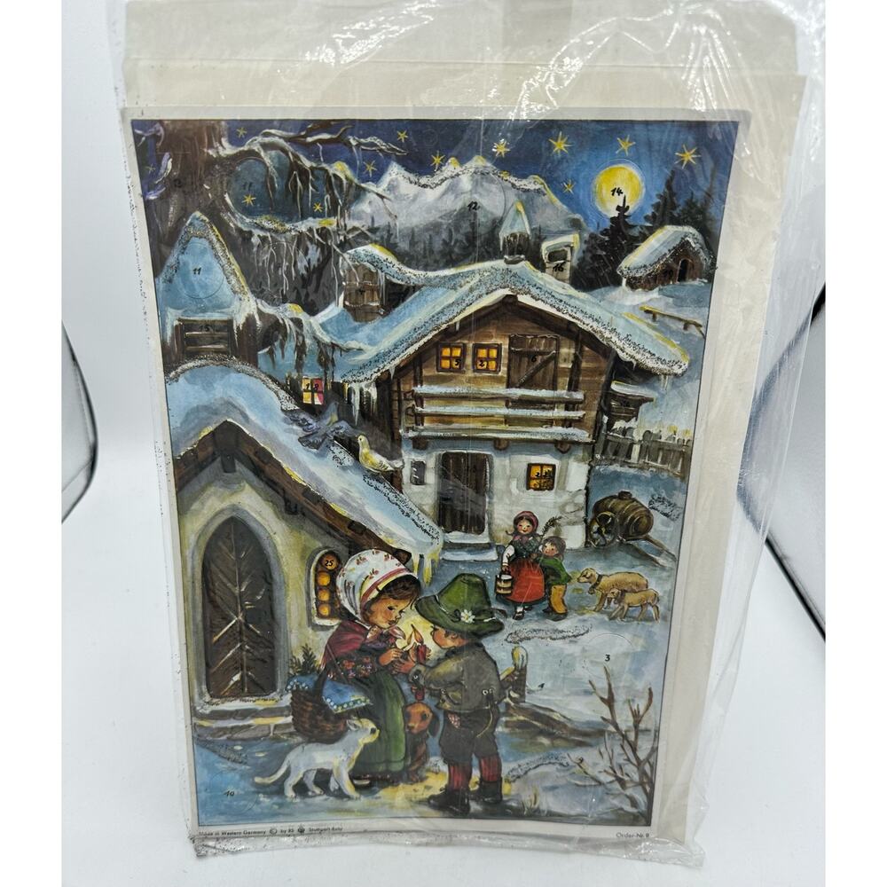 Vintage West Germany Stuttgart-Rohr Christmas Advent Calendar No 9 NISP